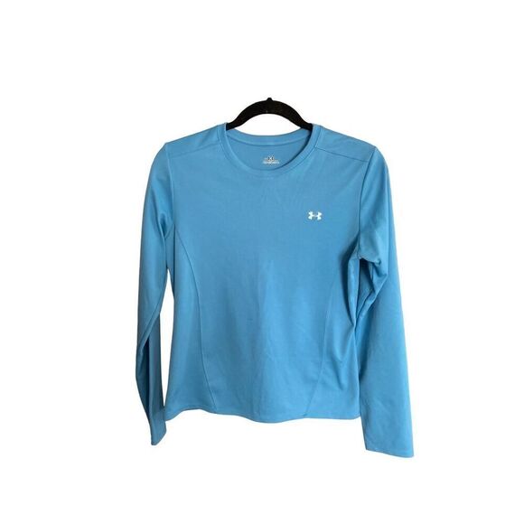Under Armour, women’s blue heat gear, sporty, activewear, top size medium  - Picture 1 of 3